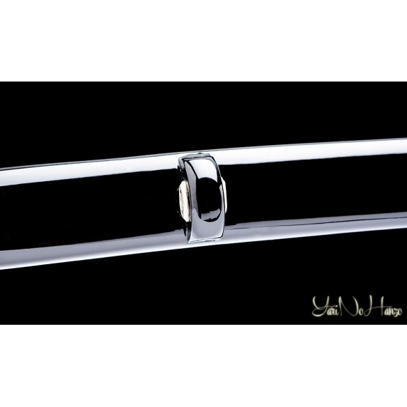 Saya Kuroro | Saya laccato nero lucido con Shitodome argento