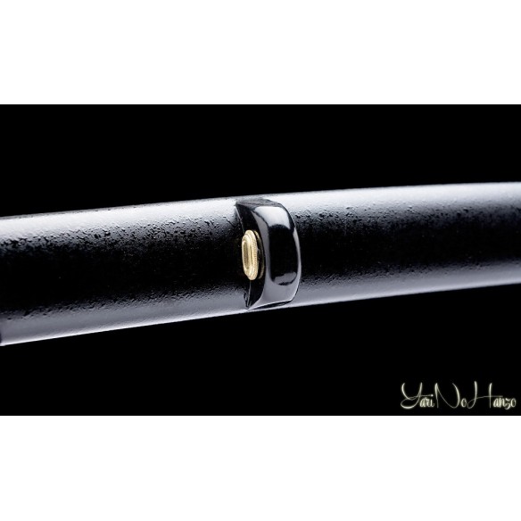 Saya Kuroro Ishime | Saya laccato nero opaco con Shitodome oro